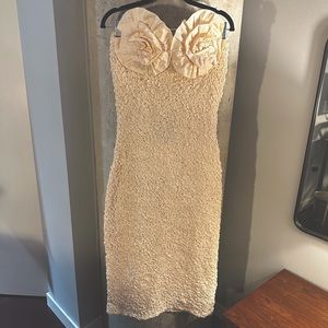 Mara Hoffman Mona Strapless Dress Large L Popcorn Cream Midi